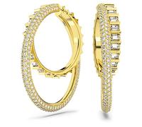 Swarovski Rota hoop earrings, Mixed cuts, White, Gold-tone plated
