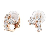 Swarovski Round Cut Matrix White 18ct Rose Gold Finish Clip On Earrings