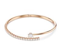 Swarovski Round Cut White Matrix Bangle Bracelet 18ct Rose Gold Finish (Large, 7")