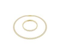 Swarovski Set Una Angelic, round cut, transparent, gold tone finish