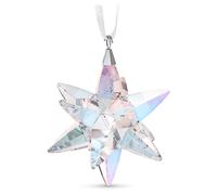 SWAROVSKI Shimmer Star Ornament Medium Multicolored Swarovski Crystals on White Satin Ribbon Part of the Swarovski Classic Co