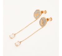Swarovski Signum Swan Crystal & Rose Gold Drop Earrings 5628569