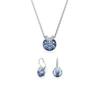 Swarovski Silver Bella V Blue Round Cut Gift Set - Silver