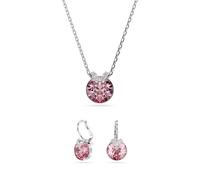 Swarovski Silver Bella V Pink Round Cut Gift Set - Silver