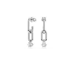 Swarovski Silver Constella White Round Cut Drop Earrings