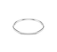 Dextera bangle, Octagon shape, Round cut, White, Rhodium plated