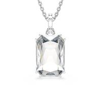 Millenia pendant, Octagon cut, White, Rhodium plated