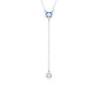 Swarovski Silver Stilla Attract Blue Round Cut Y Necklace