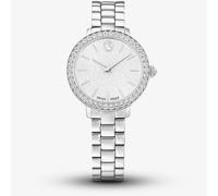 Swarovski Matrix 3-Link Watch, Swiss-Made & Water-Resistant Stainless Steel Wristwatch, Silver-Tone Finish with Clear Crystals & Metal Bracelet Strap, Part of The Matrix Collection