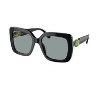 Swarovski SK2041D 1070 Woman Sunglasses Acetate Black Grey Squared Normal
