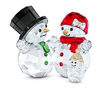 Swarovski Snowman Family, Clear & Coloured Crystal, Joyful Ornaments