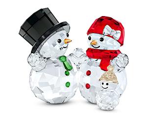Swarovski Snowman Family, Clear & Coloured Crystal, Joyful Ornaments