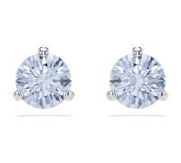 Swarovski Solitare Stud Earrings, Blue Round-Cut Stones in a Rhodium-Finished Setting, Part of the Swarovski Solitaire Collection