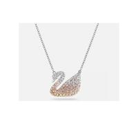 Swarovski sparkle Iconic Swan pendant, Medium, Beige, Rhodium plated