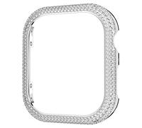 Swarovski Sparkling case compatible with Apple Watch, Silver Tone