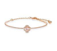 Swarovski Sparkling Dance bangle, Clover, Pink, Rose gold-tone plated