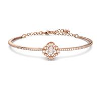 Swarovski Sparkling Dance Bangle, Clover, White, Rose Gold-Tone Plated