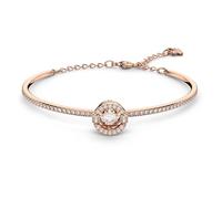 Swarovski Sparkling Dance bangle, Round cut, White, Rose gold-tone plated