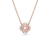 Swarovski Sparkling Dance necklace, Clover, Pink, Rose gold-tone plated