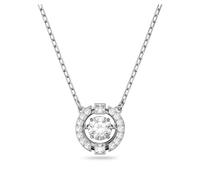 Swarovski Sparkling Dance necklace, Round cut, White, Rhodium plated