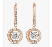 Swarovski Sparkling Dance Rose Gold Tone White Crystal Dropper Earrings 5504753