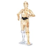 Swarovski Star Wars C-3PO Figurine, Gold-Tone and Clear Faceted Crystal with Black Detailing, Part of the Star Wars Collection