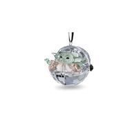 Swarovski Star Wars The Mandalorian Grogu Ornament, Grey, Green, Beige and Black Crystal Facets, from the Star Wars Collection