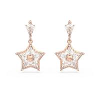 Swarovski Stella Drop Kite Cut Star White Rose Gold-tone Plated Earrings - Swarovski Crystal / Rose Gold-tone Plated