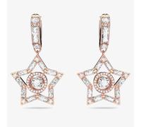 Swarovski Stella Rose Gold Tone Plated Crystal Star Dropper Earrings 5617769