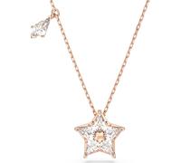 Swarovski Stella Rose Gold Tone Plated White Crystal Kite Cut Star Pendant D - Silver