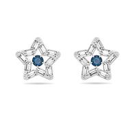 Swarovski Stella Star Earrings, Blue Crystals in a Rhodium Plated Setting, from the Stella Collection