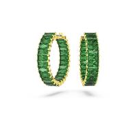 Swarovski Matrix Gold Tone Green Hoop Earrings 5658651