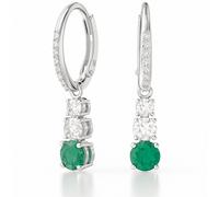 Swarovski Stilla Attract Drop Earrings Green Crystals Rhodium Plated 5646718