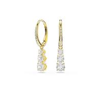 Swarovski Stilla Attract Gold Tone & Zirconia Trilogy Hoop Earrings