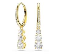 Swarovski Jewellery Swarovski Stilla Attract Round Cut Crystal Gold Tone Hoop Drop Earrings 2.7 x 0.5cm