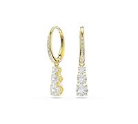 Swarovski Jewellery Swarovski Stilla Attract Round Cut Crystal Gold Tone Hoop Drop Earrings 2.7 x 0.5cm