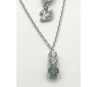 Swarovski Stilla Attract Pendant Necklace Green Crystal Rhodium Plated 5646717
