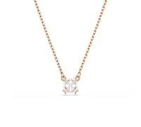 Swarovski Stilla Attract pendant, Square cut, White, Rose gold-tone plated