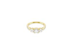 Swarovski Stilla Attract ring Round cut, White, Gold-tone plated