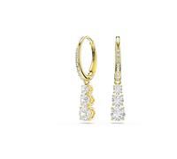 Swarovski Stilla Attract Round Hoop Earrings - White/Gold Finish