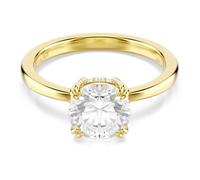 Swarovski Stilla cocktail ring Round cut, White, Gold-tone plated