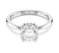 Swarovski Stilla Cocktail Ring, Round Cut, White, Silver-Tone Finish