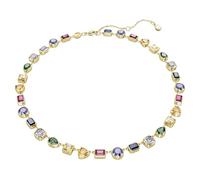 Stilla Tennis necklace, Mixed cuts, Multicoloured, Gold-tone plated