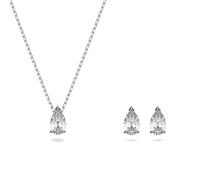 Stilla Attract set, Pear cut, White, Rhodium plated