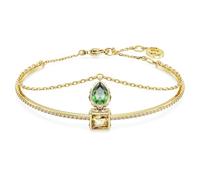 Swarovski Stilla Green Mixed Cuts Gold Tone Plated Bangle 5662924 (M)