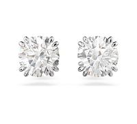 Swarovski Constella stud earrings, Round cut, White, Rhodium plated