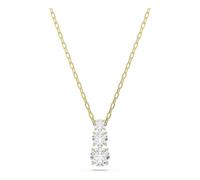 Swarovski Jewellery Swarovski Stilla Attract Round Cut Crystal Gold Tone Necklace 1.5 x 0.5cm, 38 - 45cm