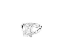 Swarovski Stilla Rhodium Plated Octagon Cut Cocktail Ring, Size 55, White, Cubic Zirconia, Cubic Zirconia