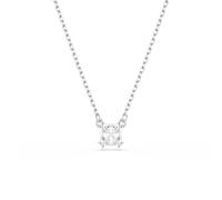 Stilla Attract pendant, Square cut, White, Rhodium plated
