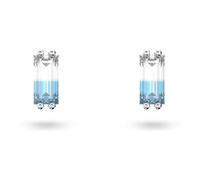 Swarovski Stilla Silver + Blue Stud Earrings